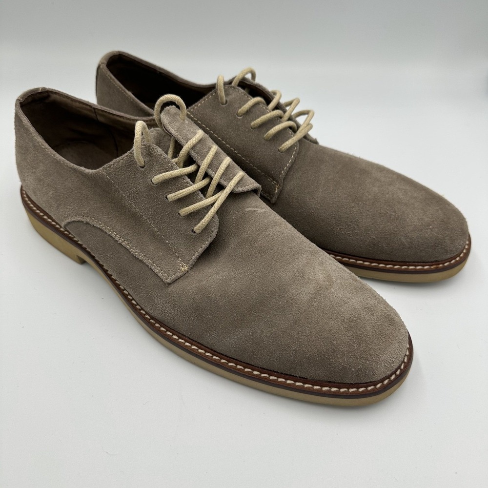Aston Grey Dien Suede Leather Oxfords Shoes Mens Sz 9 Gray Lace Up Preppy 100385